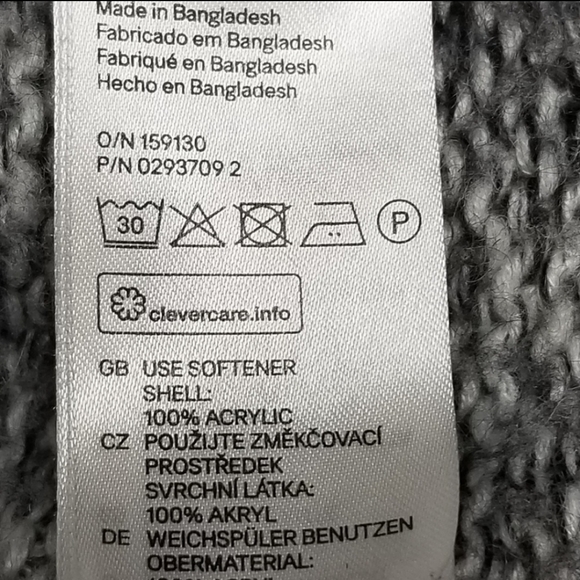 H&M Black & White Short Sleeve Knit Open Front Cardigan Sweater Size XS - Picture 5 of 5